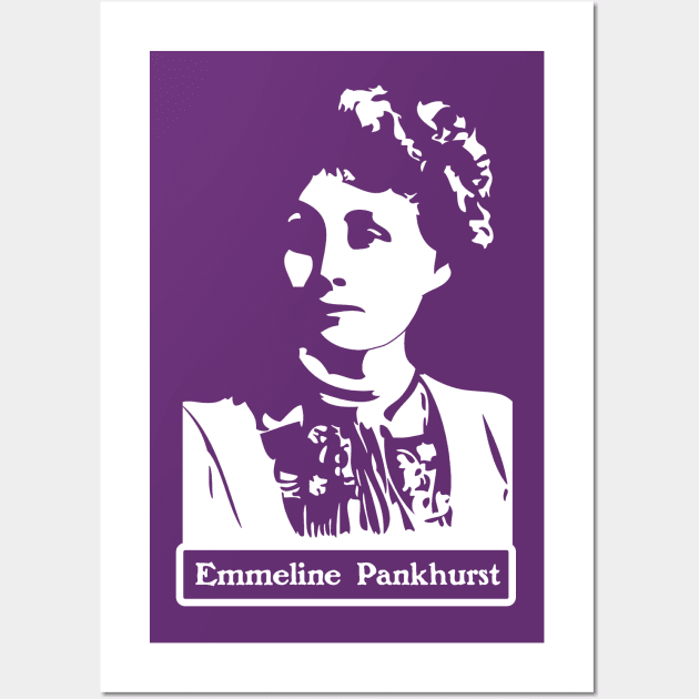 Emmeline Pankhurst Negative Space Portrait Wall Art by Slightly Unhinged